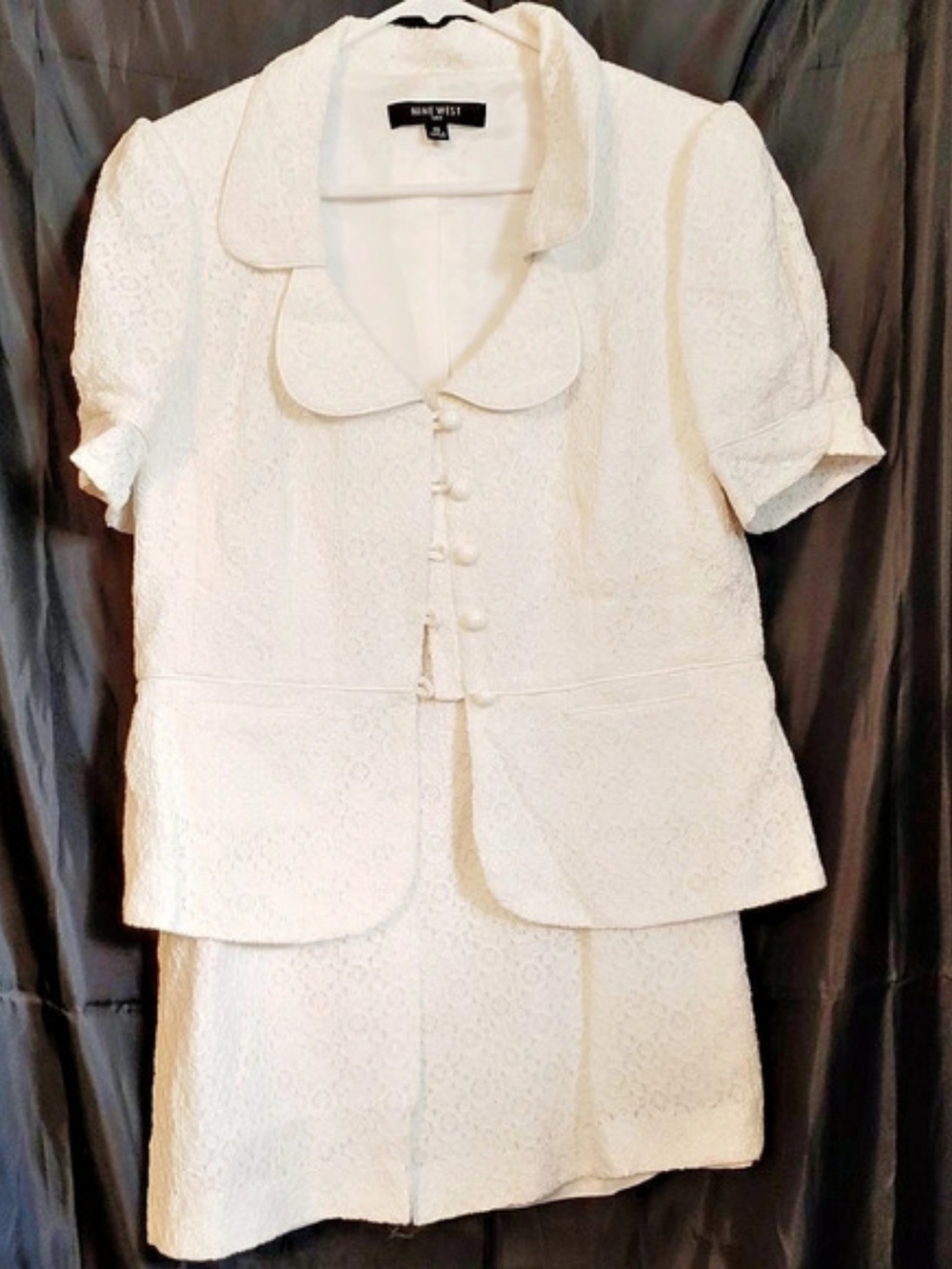 Nine West Floral Skirt Set White Size 10 Like New